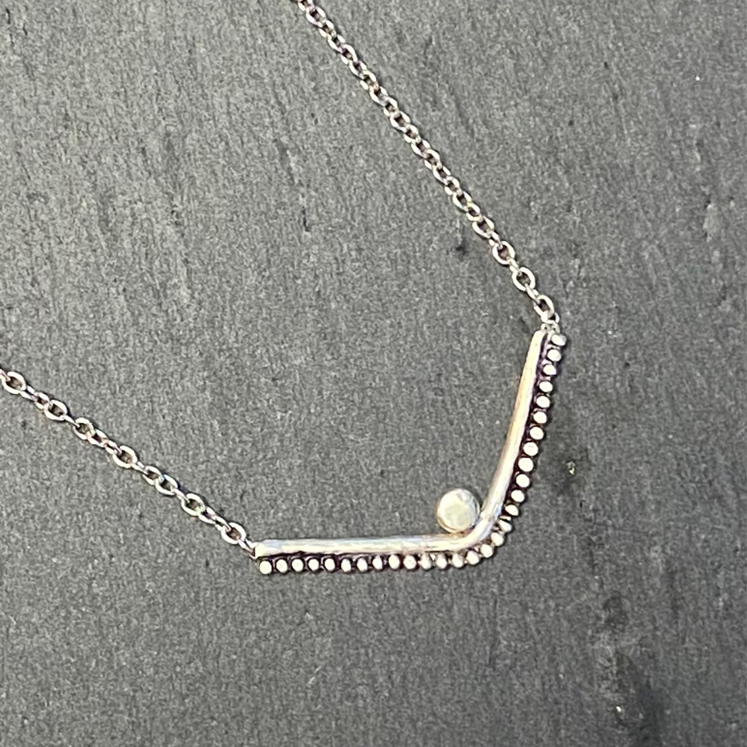 Chevron Necklace with Dot Accent